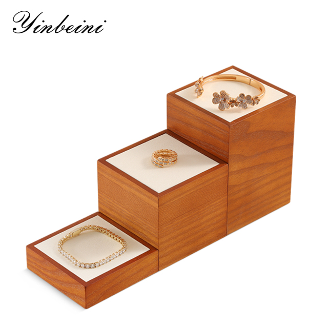Yinbeini solid wood  jewelry display rack jewelry shooting props earring ring bracelet display rack Jewelry counter