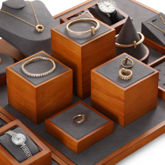 Yinbeini solid wood  jewelry display rack jewelry shooting props earring ring bracelet display rack Jewelry counter