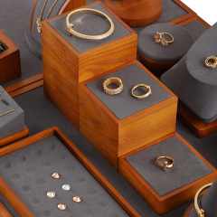 Yinbeini solid wood  jewelry display rack jewelry shooting props earring ring bracelet display rack Jewelry counter