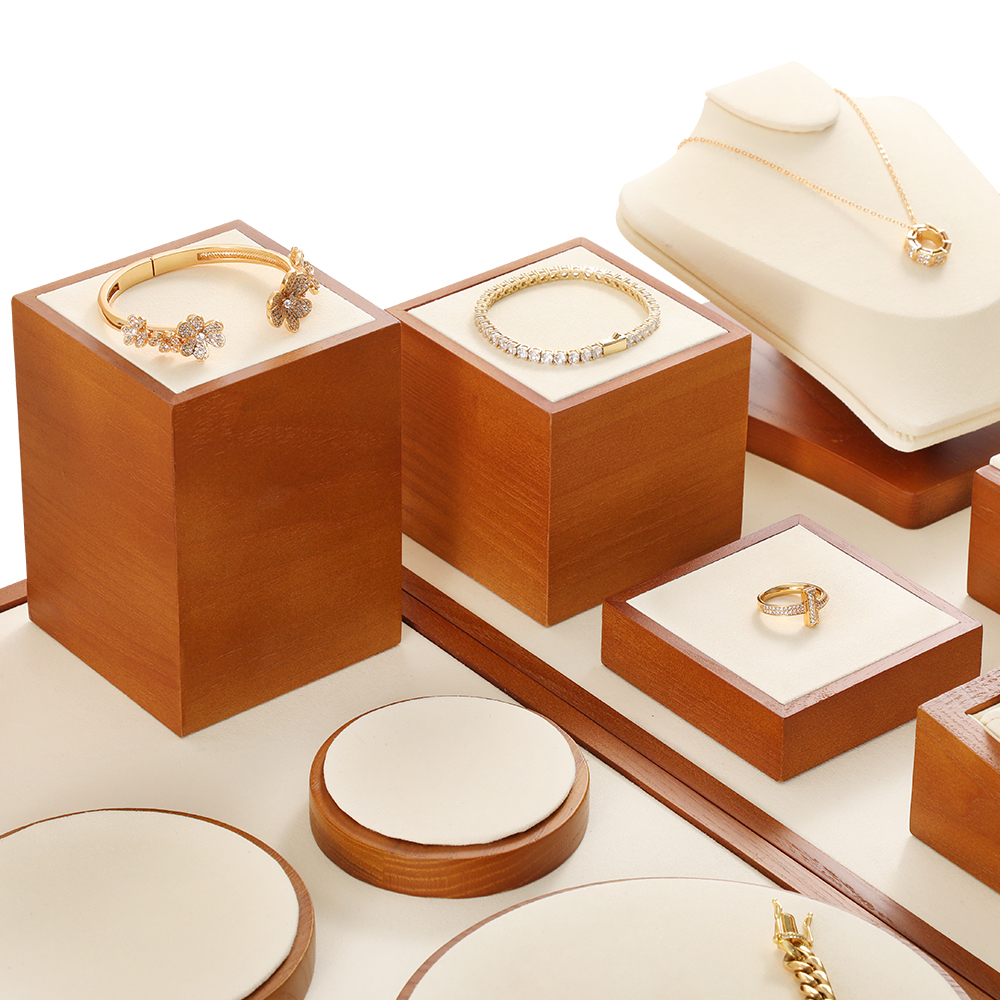 Yinbeini solid wood  jewelry display rack jewelry shooting props earring ring bracelet display rack Jewelry counter