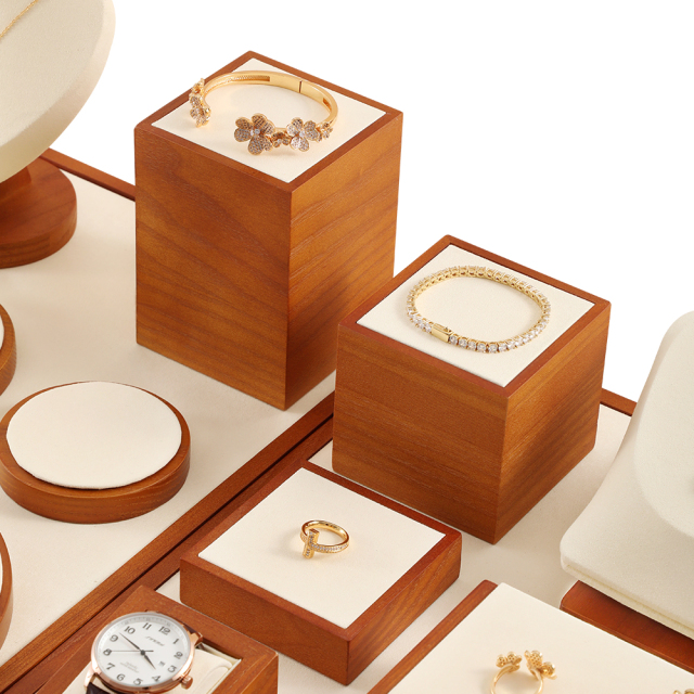 Yinbeini solid wood  jewelry display rack jewelry shooting props earring ring bracelet display rack Jewelry counter