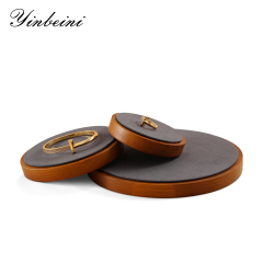 Yinbeini Wooden Earrings Bracelet Ring Organizer Jewelry Display Stand Watch Bangle Storage Holder Round Display Tray SM030
