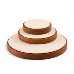 Yinbeini Wooden Earrings Bracelet Ring Organizer Jewelry Display Stand Watch Bangle Storage Holder Round Display Tray SM030