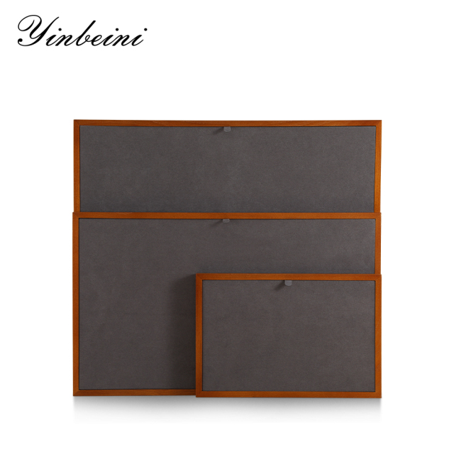 Yinbeini Wooden jewelry display two-color pad bracelet ring earrings necklace display tray Microfiber desktop display jewelry storage box