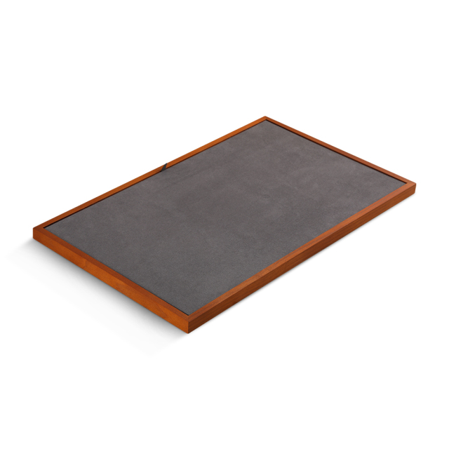 Yinbeini Wooden jewelry display two-color pad bracelet ring earrings necklace display tray Microfiber desktop display jewelry storage box