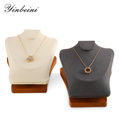 Yinbeini Professional Wood Base Reclining Portrait Necklace Display Set for Jewelry Designers and Studio Use Ideal for Client Presentations SM039