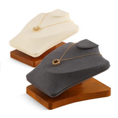 Yinbeini Professional Wood Base Reclining Portrait Necklace Display Set for Jewelry Designers and Studio Use Ideal for Client Presentations SM039