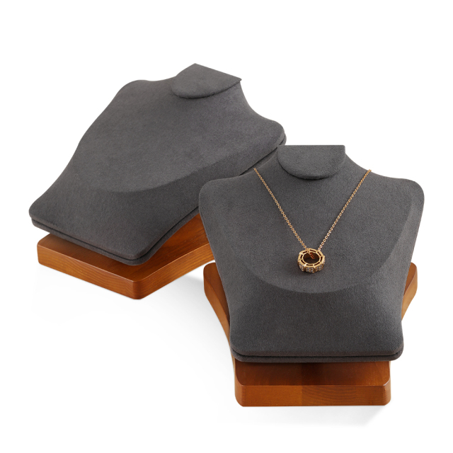 Yinbeini Professional Wood Base Reclining Portrait Necklace Display Set for Jewelry Designers and Studio Use Ideal for Client Presentations SM039
