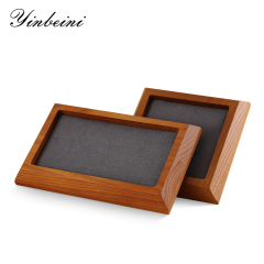 Yinbeini Wood Base Outer Slant Tray for Delicate and Fine Jewelry Anti Scratch Microfiber Surface to Protect Precious Pieces SM043