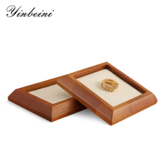 Yinbeini Wood Base Outer Slant Tray for Delicate and Fine Jewelry Anti Scratch Microfiber Surface to Protect Precious Pieces SM043