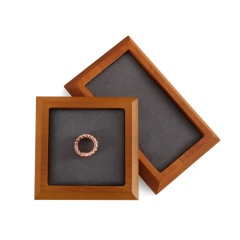 Yinbeini Wood Base Outer Slant Tray for Delicate and Fine Jewelry Anti Scratch Microfiber Surface to Protect Precious Pieces SM043