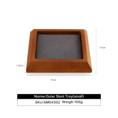 Yinbeini Wood Base Outer Slant Tray for Delicate and Fine Jewelry Anti Scratch Microfiber Surface to Protect Precious Pieces SM043