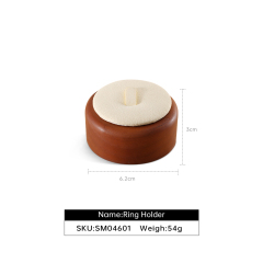 Yinbeini Wood Base Single Ring Holder Display Stand for Engagement Ring Perfect for Bridal Jewelry and High End Accessory Display SM046