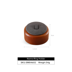 Yinbeini Wood Base Single Ring Holder Display Stand for Engagement Ring Perfect for Bridal Jewelry and High End Accessory Display SM046