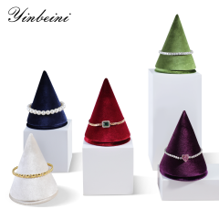Yinbeini Velvet Conical Bracelet Bangle Display Stand Compact Light Weight Easy To Place for Simple Household Accessory Arrangement TB032