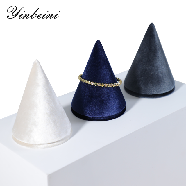 Yinbeini Velvet Conical Bracelet Bangle Display Stand Compact Light Weight Easy To Place for Simple Household Accessory Arrangement TB032
