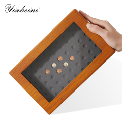 Yinbeini Wooden Beads Diamond Gemstone Organizer Jewelry Display Case with Cover Rhinestone Crystal Storage Box Jeweler's jewelry counter X001