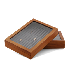 Yinbeini Wooden Bracelet Necklace Display Case Ring Earrings Organizer Large Jewelry Storage Box With Cover Jeweler's jewelry counter