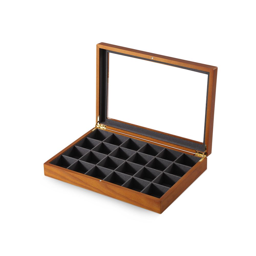 Yinbeini Wooden Bracelet Necklace Display Case Ring Earrings Organizer Large Jewelry Storage Box With Cover Jeweler's jewelry counter