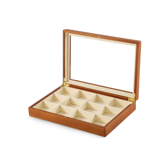 Yinbeini Wooden Bracelet Necklace Display Case Ring Earrings Organizer Large Jewelry Storage Box With Cover Jeweler's jewelry counter