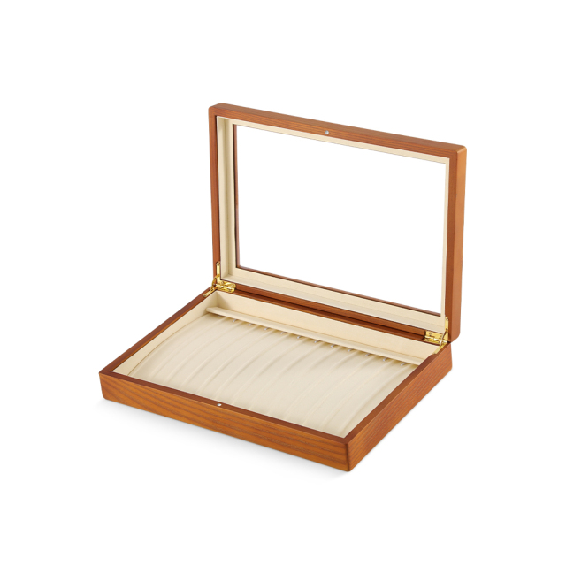 Yinbeini Wooden Bracelet Necklace Display Case Ring Earrings Organizer Large Jewelry Storage Box With Cover Jeweler's jewelry counter
