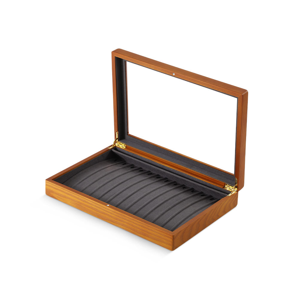 Yinbeini Wooden Bracelet Necklace Display Case Ring Earrings Organizer Large Jewelry Storage Box With Cover Jeweler's jewelry counter