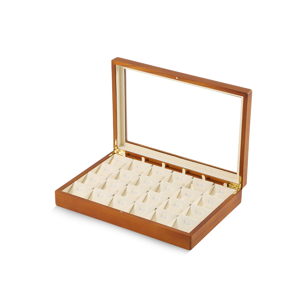 Yinbeini Wooden Bracelet Necklace Display Case Ring Earrings Organizer Large Jewelry Storage Box With Cover Jeweler's jewelry counter