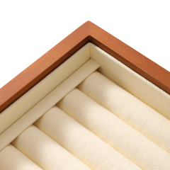 Yinbeini Ring Earring Necklace Bracelet Display Case with Cover Wooden Jewelry Organizer Tray Drawer Jewelry Storage Box X010