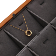 Yinbeini Ring Earring Necklace Bracelet Display Case with Cover Wooden Jewelry Organizer Tray Drawer Jewelry Storage Box X010