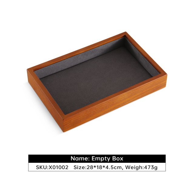 Yinbeini Ring Earring Necklace Bracelet Display Case with Cover Wooden Jewelry Organizer Tray Drawer Jewelry Storage Box X010
