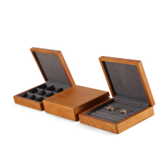 Yinbeini Classic Wood Jewelry Storage Box with Multiple Options for Rings Earrings and Small Accessories Great for Bedroom Organization X016