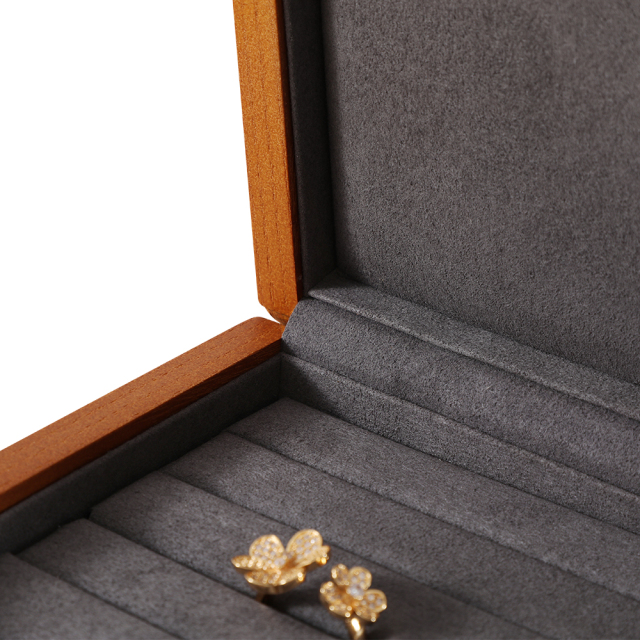 Yinbeini Classic Wood Jewelry Storage Box with Multiple Options for Rings Earrings and Small Accessories Great for Bedroom Organization X016