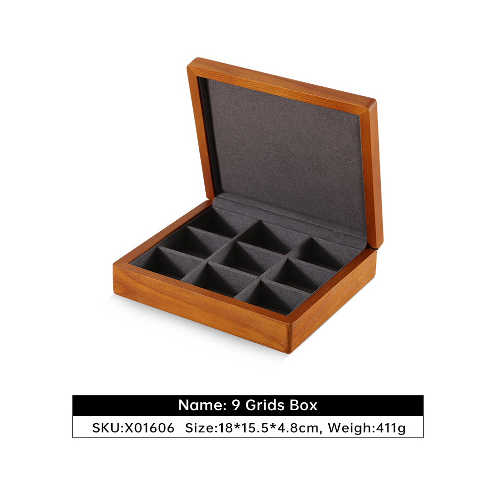 Yinbeini Classic Wood Jewelry Storage Box with Multiple Options for Rings Earrings and Small Accessories Great for Bedroom Organization X016
