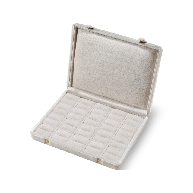 Yinbeini Velvet Jewelry Storage Case Ring Earring Pendant Storage Organizer Large Space Display Box Jeweler Memorial day gift box XB002