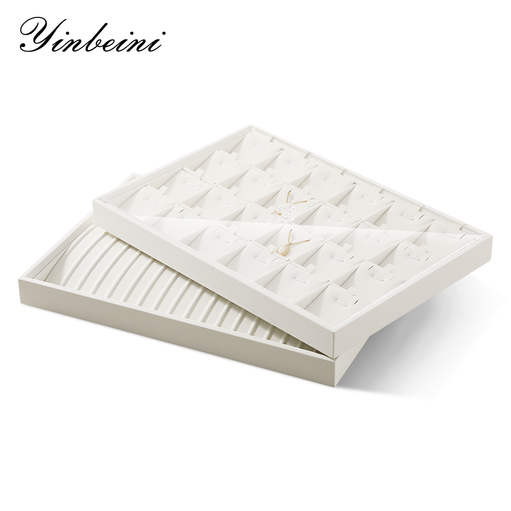 Yinbeini Pu leather  jewelry display tray ring earring necklace pendant tray jewelry display tray storage plate jeweler counter jewelry counter P006