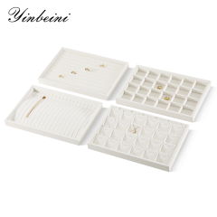 Yinbeini Pu leather  jewelry display tray ring earring necklace pendant tray jewelry display tray storage plate jeweler counter jewelry counter P006
