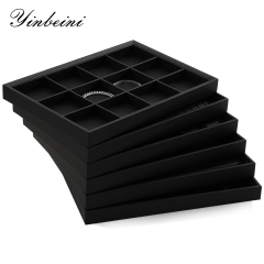 Yinbeini Pu leather  jewelry display tray ring earring necklace pendant tray jewelry display tray storage plate jeweler counter jewelry counter P006