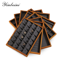 Yinbeini  wooden jewelry display tray ring tray earring tray necklace tray pendant tray display tray storage plate jeweler counter jewelry counter P025
