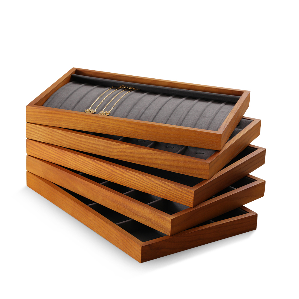 Yinbeini  wooden jewelry display tray ring tray earring tray necklace tray pendant tray display tray storage plate jeweler counter jewelry counter P025