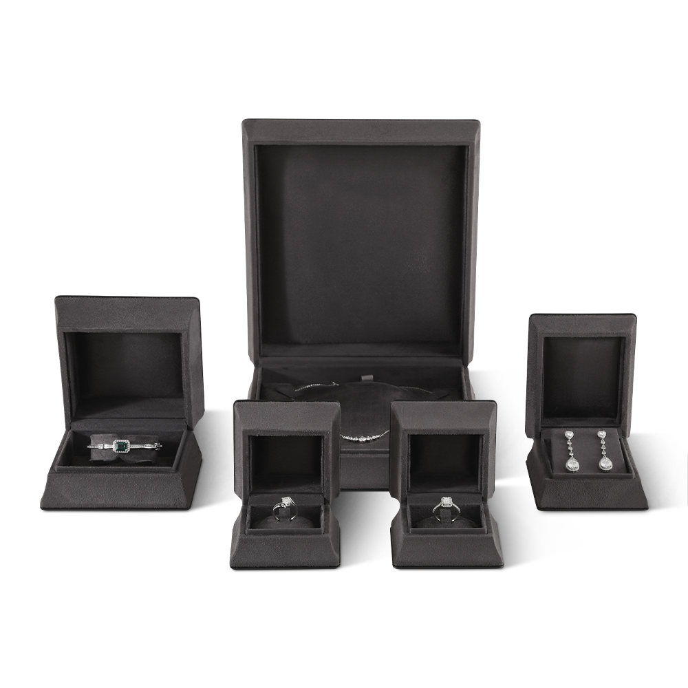 Yinbeini Velvet Slim Waist Black Jewelry Box for Jewelry Trade Shows Exhibitions and Craft Fairs H016