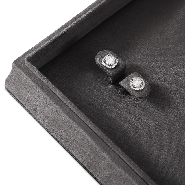 Yinbeini Velvet Slim Waist Black Jewelry Box for Jewelry Trade Shows Exhibitions and Craft Fairs H016