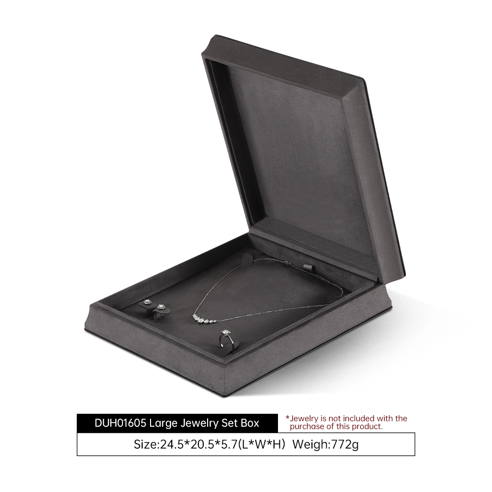 Yinbeini Velvet Slim Waist Black Jewelry Box for Jewelry Trade Shows Exhibitions and Craft Fairs H016