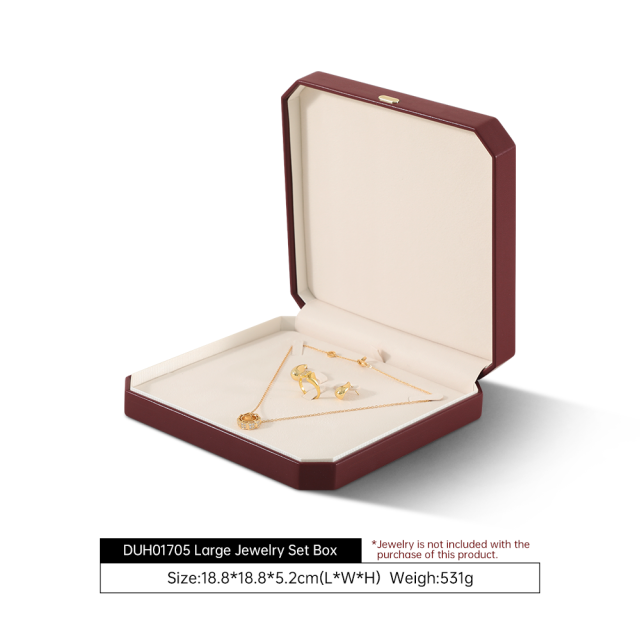 Yinbeini PU Leather Handmade Artisan Jewelry Display Box Set Highlight Unique Handcrafted Pieces H018