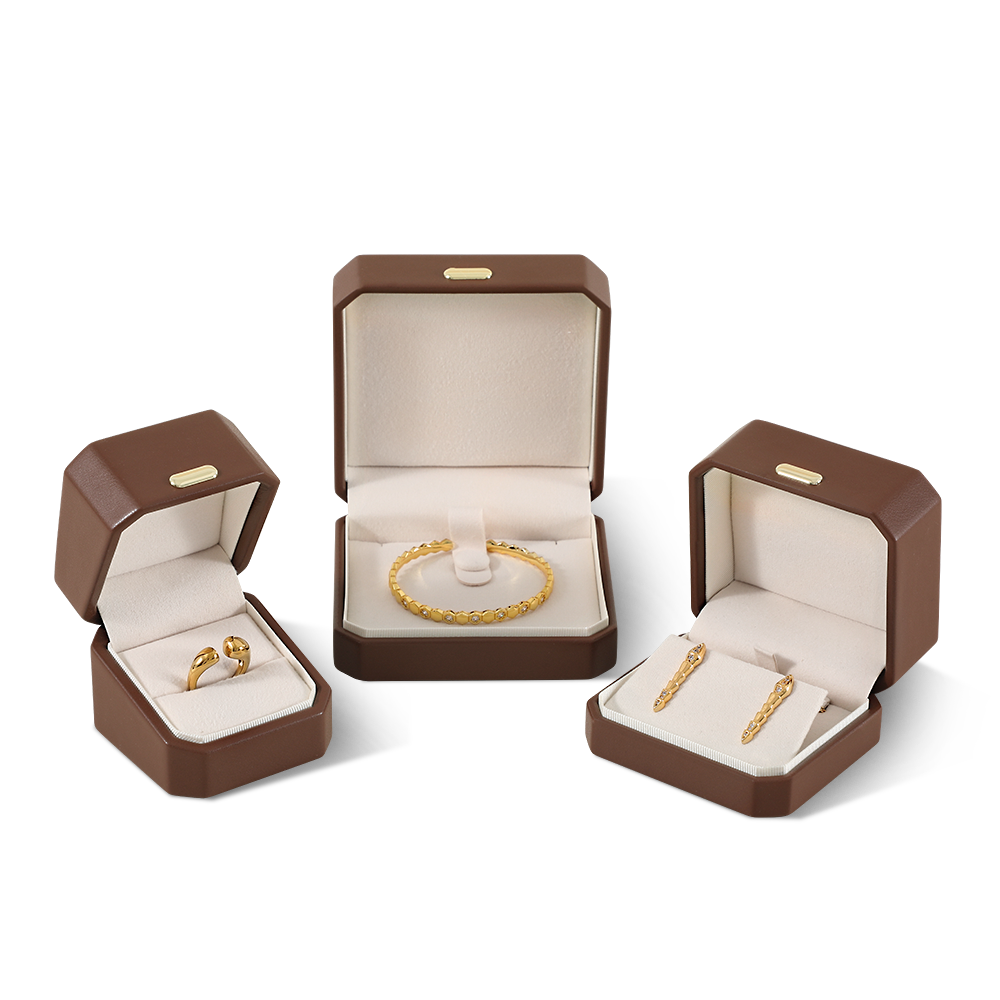 Yinbeini PU Leather Handmade Artisan Jewelry Display Box Set Highlight Unique Handcrafted Pieces H018