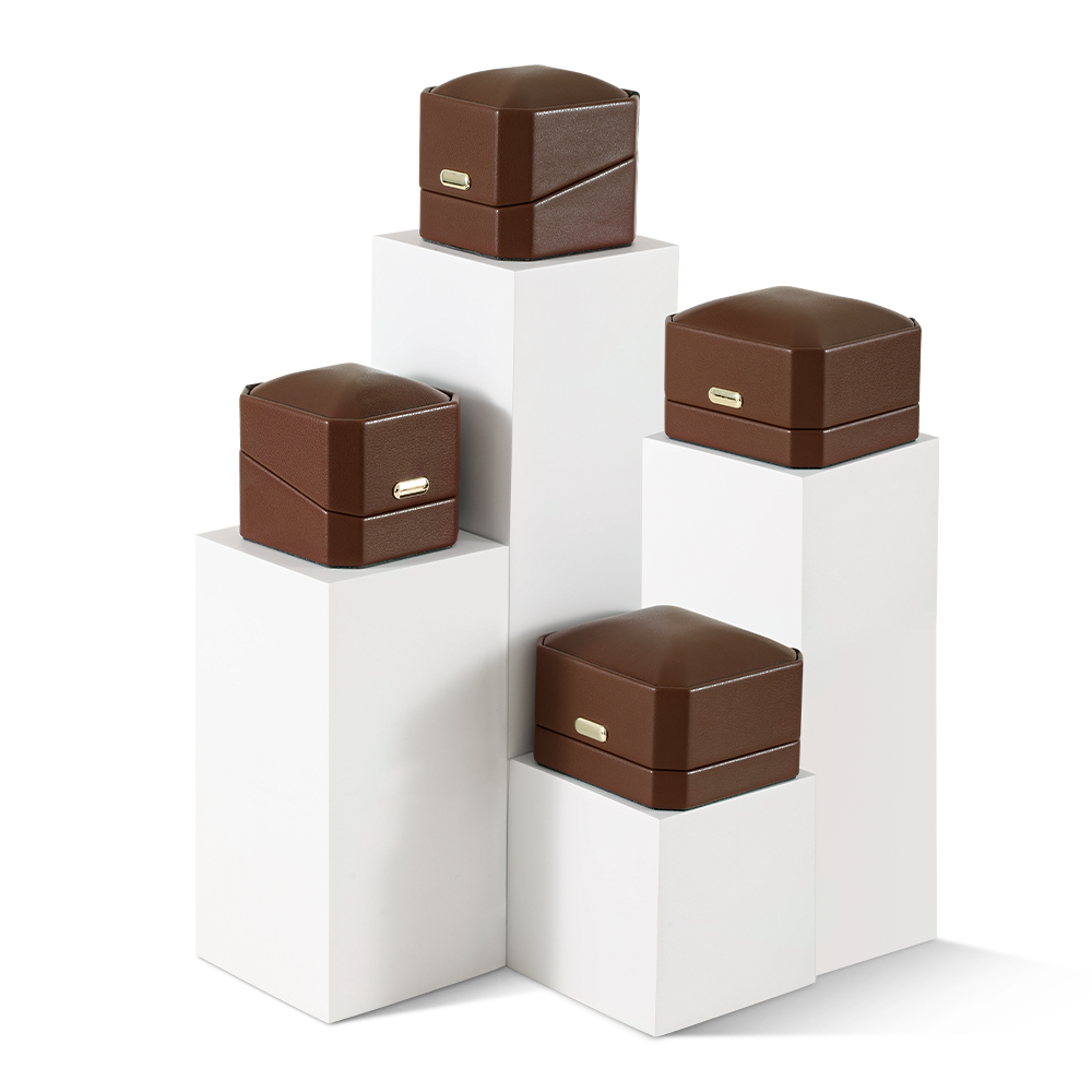 Yinbeini PU Leather Handmade Artisan Jewelry Display Box Set Highlight Unique Handcrafted Pieces H018