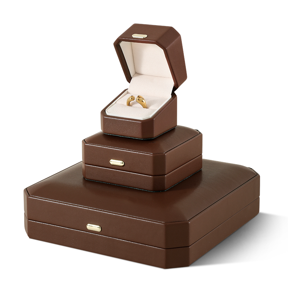 Yinbeini PU Leather Handmade Artisan Jewelry Display Box Set Highlight Unique Handcrafted Pieces H018
