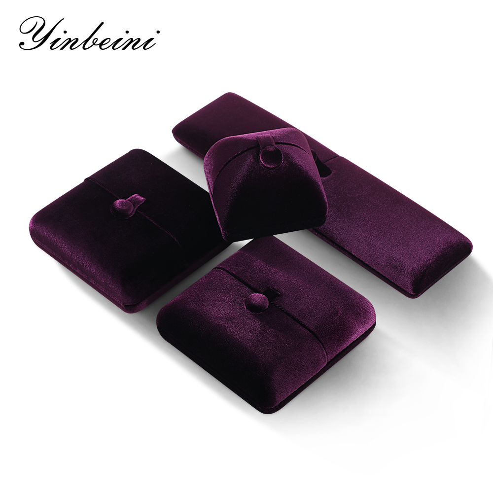 Yinbeini Purple Velvet Jewelry Display Box for Holiday and Seasonal Jewelry Perfect for Christmas and Valentine Displays H023