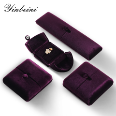 Yinbeini Purple Velvet Jewelry Display Box for Holiday and Seasonal Jewelry Perfect for Christmas and Valentine Displays H023