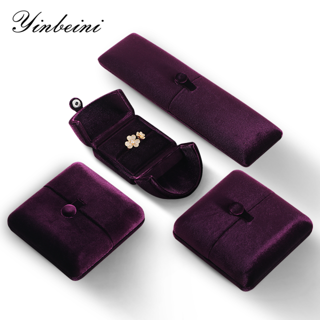 Yinbeini Purple Velvet Jewelry Display Box for Holiday and Seasonal Jewelry Perfect for Christmas and Valentine Displays H023