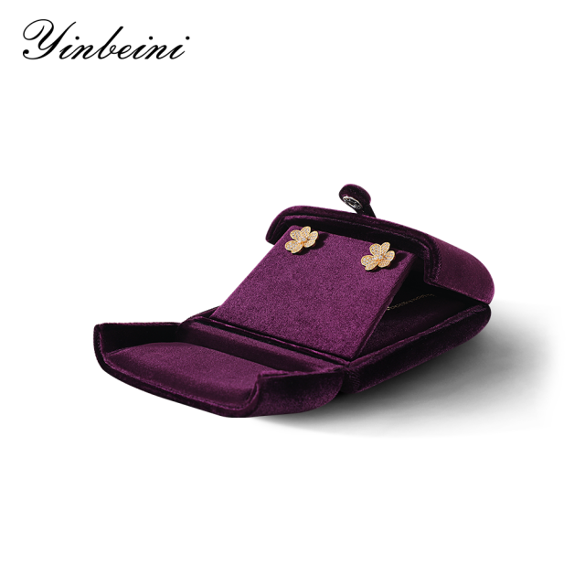 Yinbeini Purple Velvet Jewelry Display Box for Holiday and Seasonal Jewelry Perfect for Christmas and Valentine Displays H023